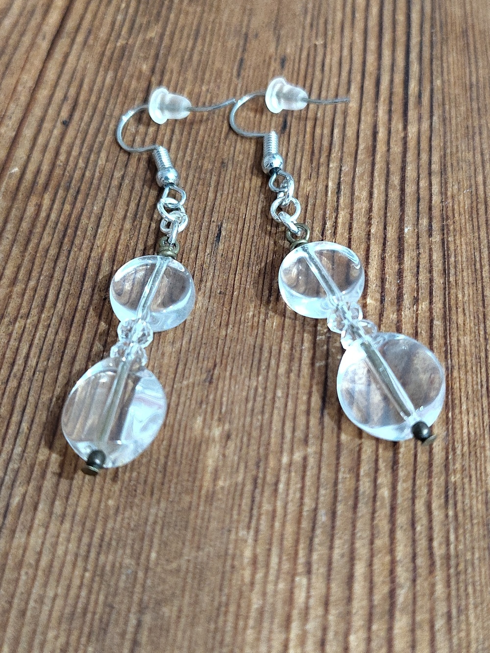 *5 For $20***Clear Beaded Long Dangle Earrings / Handmade Ladies Earrings - Picture 5 of 8